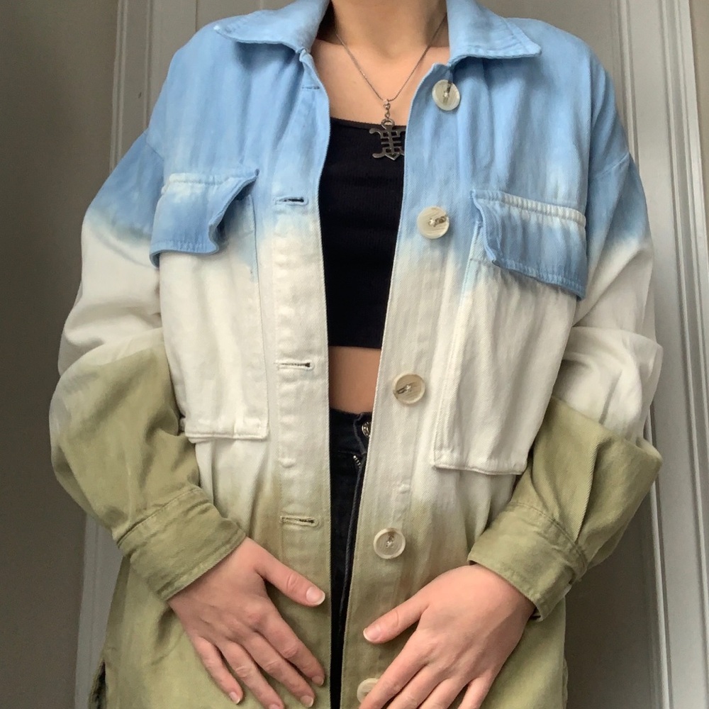 Bershka dip dye denim jacket